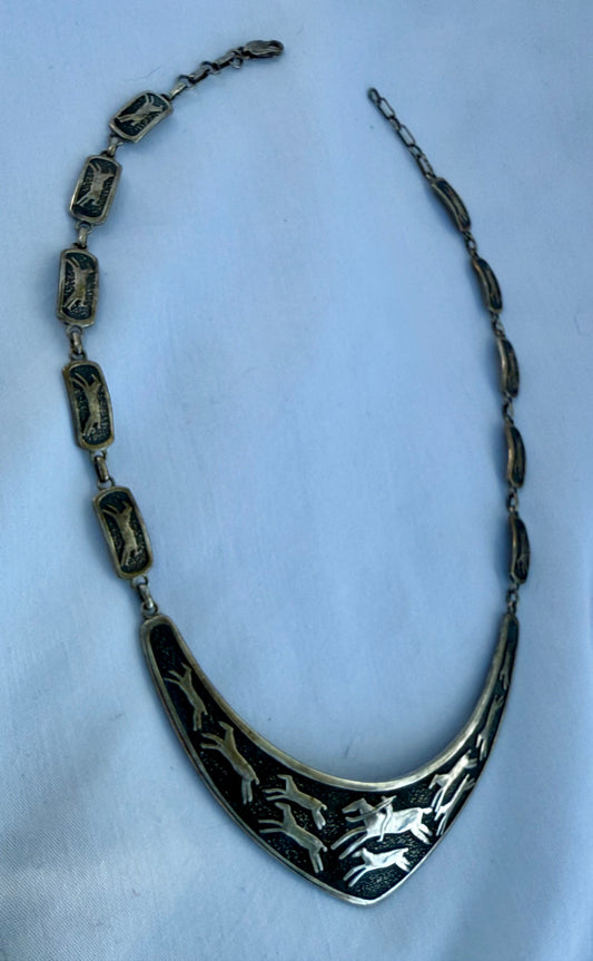Vintage Sterling Silver Horse Necklace