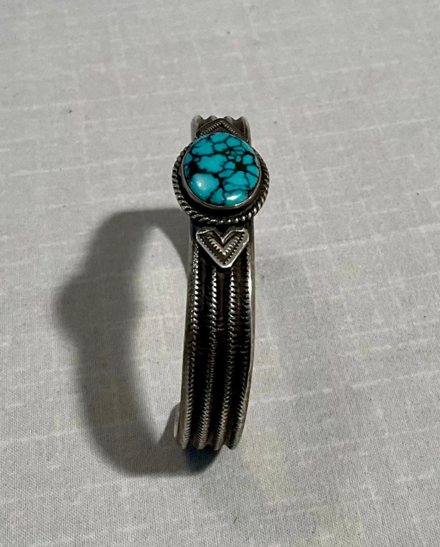 Navajo Sterling and Turquoise Bracelet by Wilson Begay