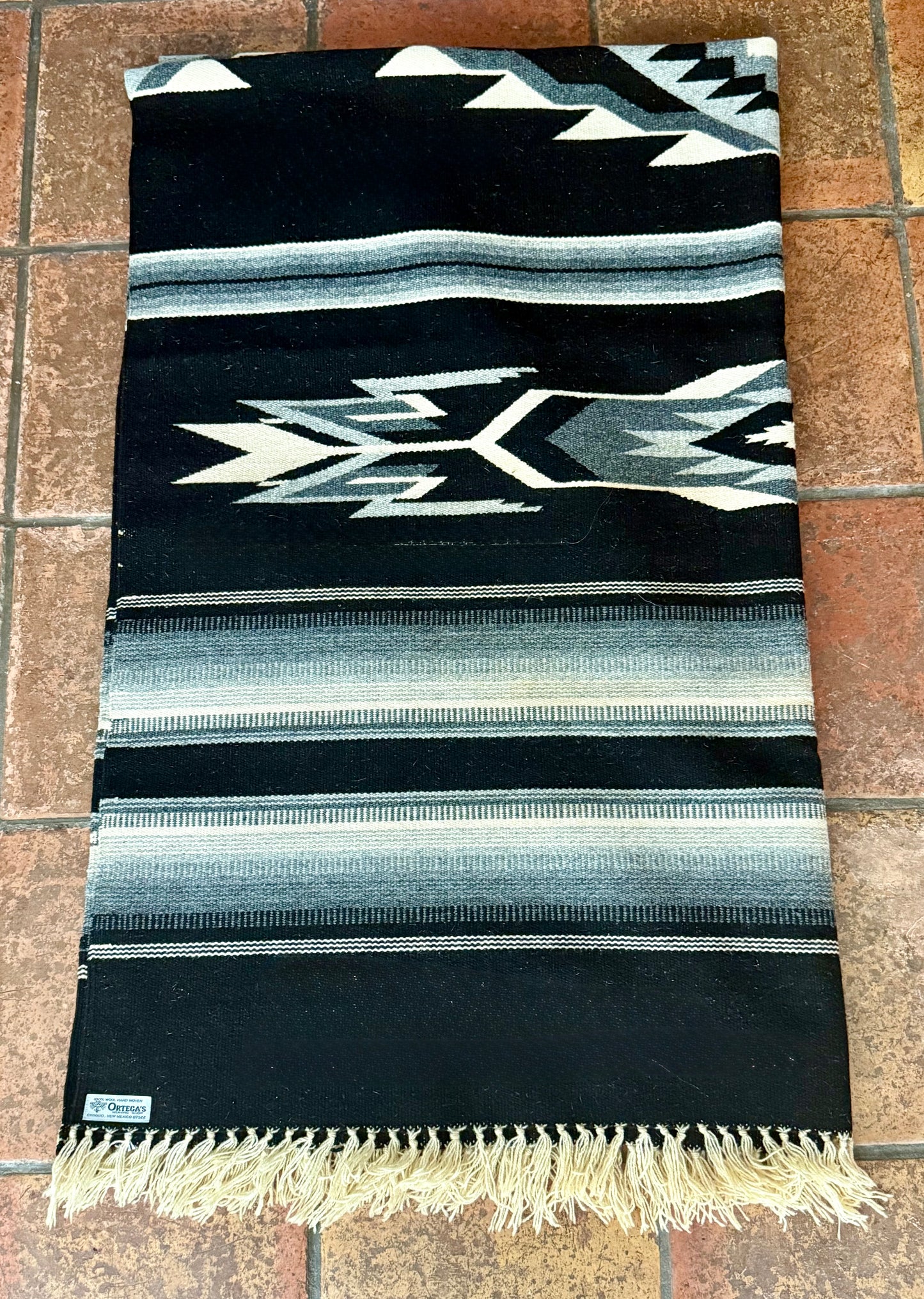 Black Ortega Chimayo Rug/Blanket