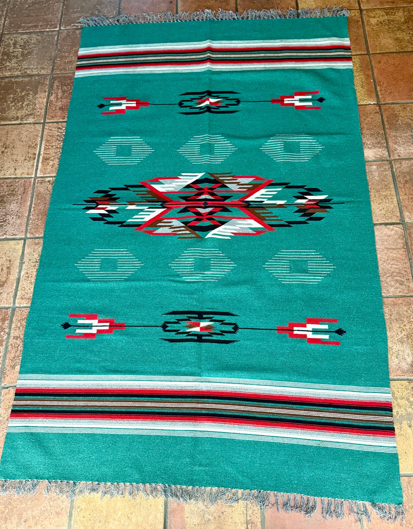 Teal Chimayo Blanket/Rug