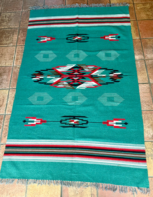 Teal Chimayo Blanket/Rug