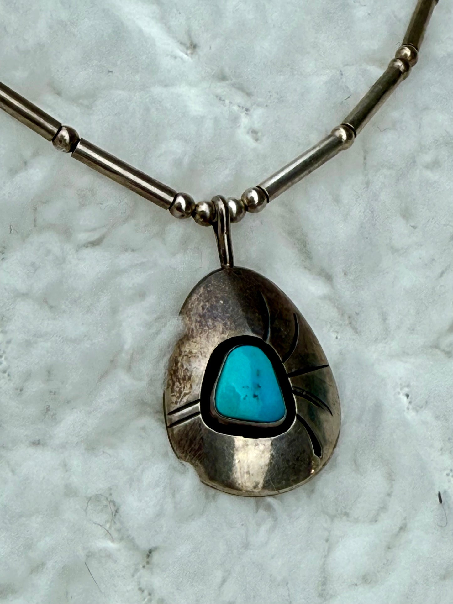 Signed Turquoise and Sterling Necklace