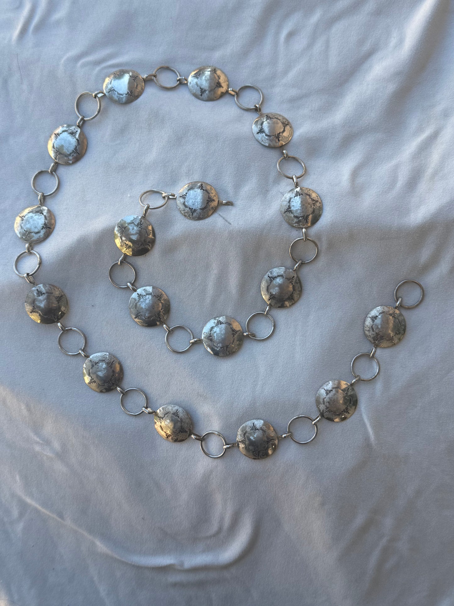 Vintage Sterling Silver Concho Belt