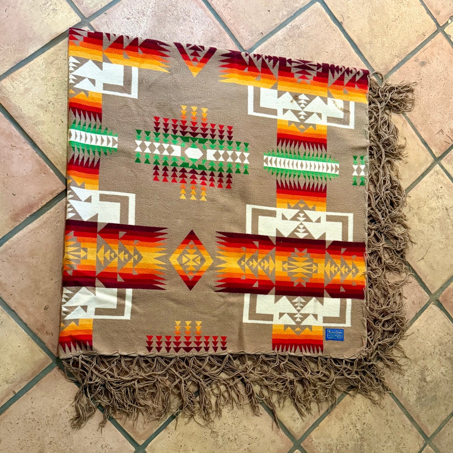 Vintage Tan Pendleton Blanket