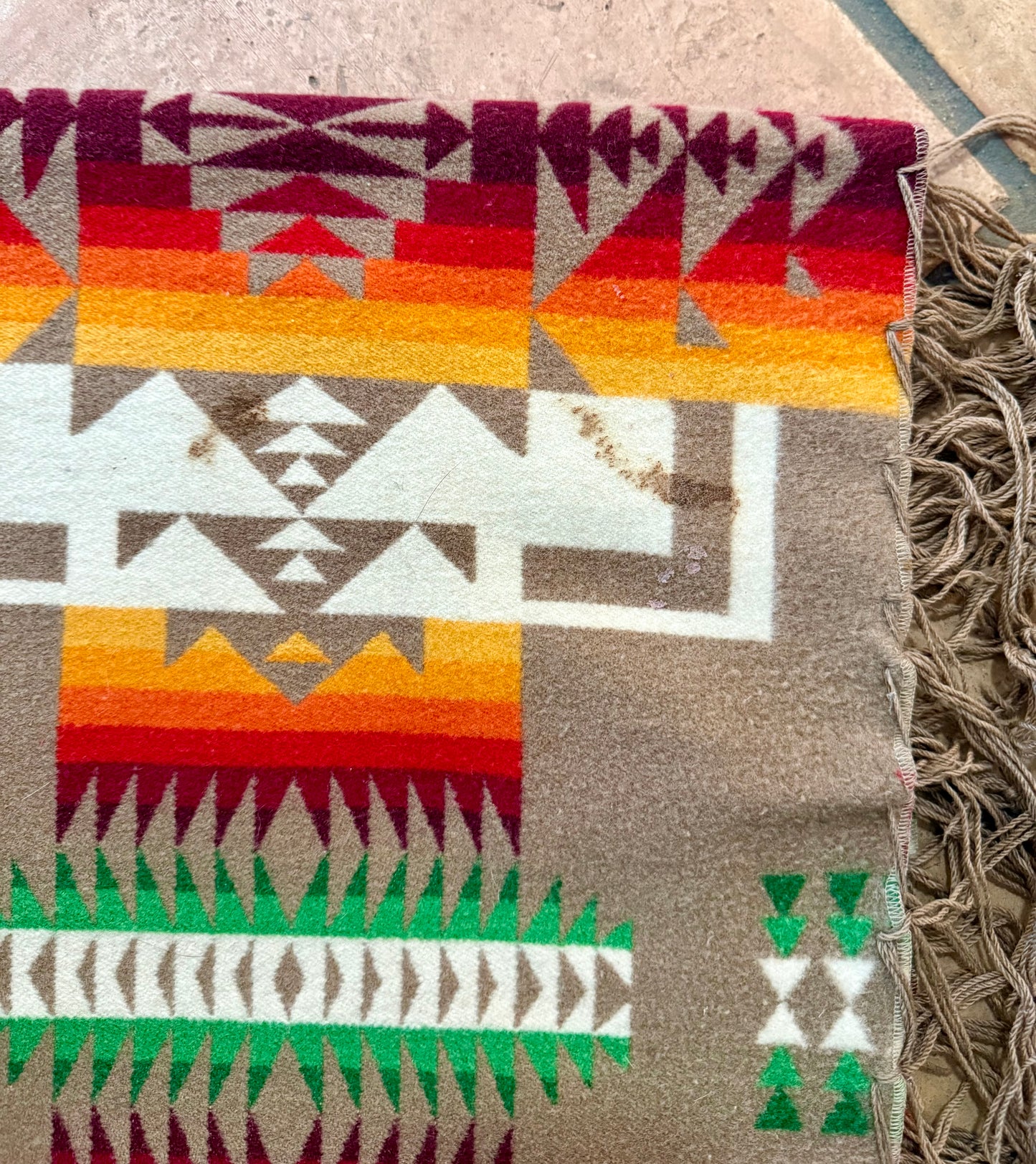 Vintage Tan Pendleton Blanket