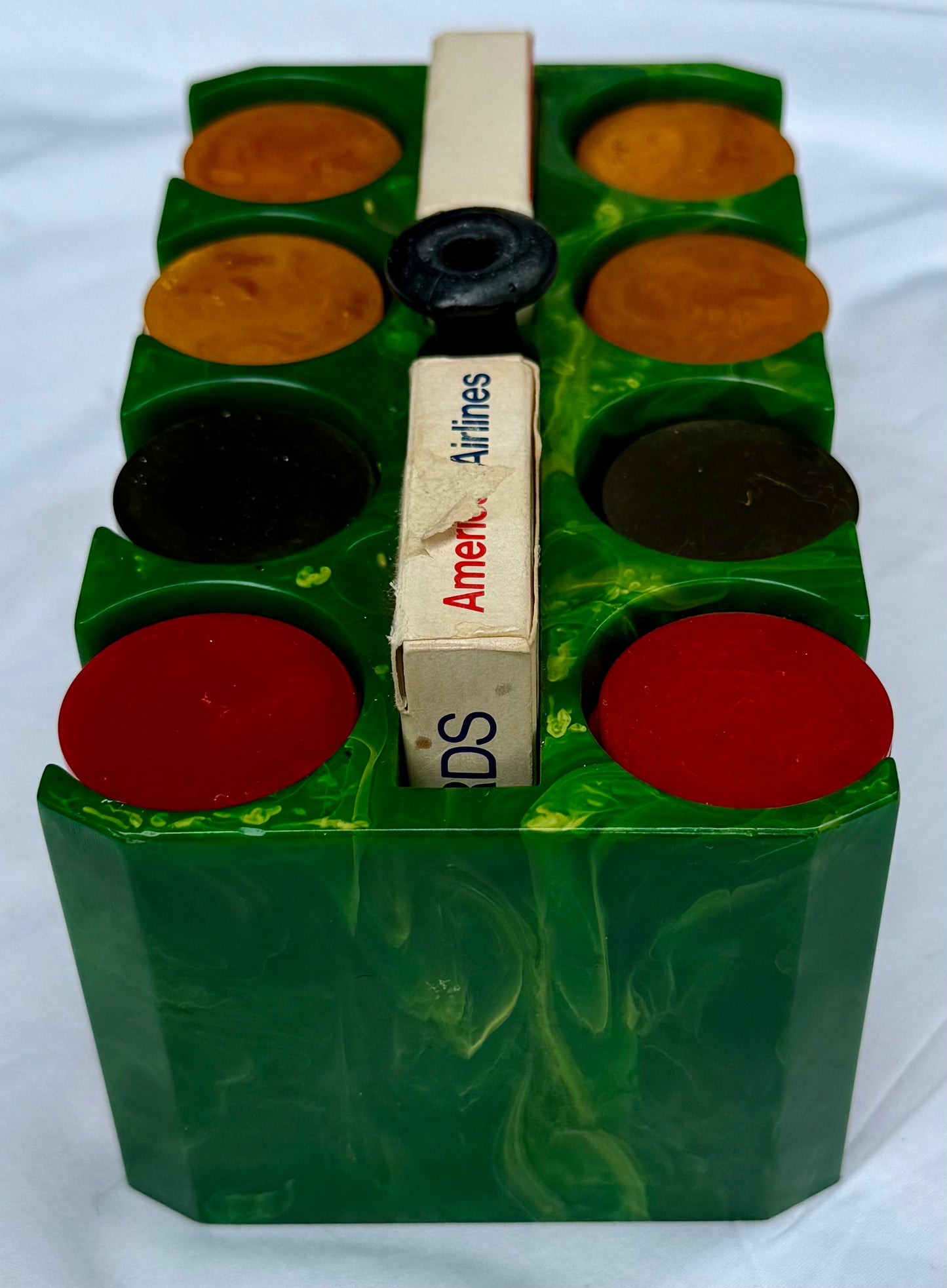 Bakelite Poker Chip Rack W/Chips