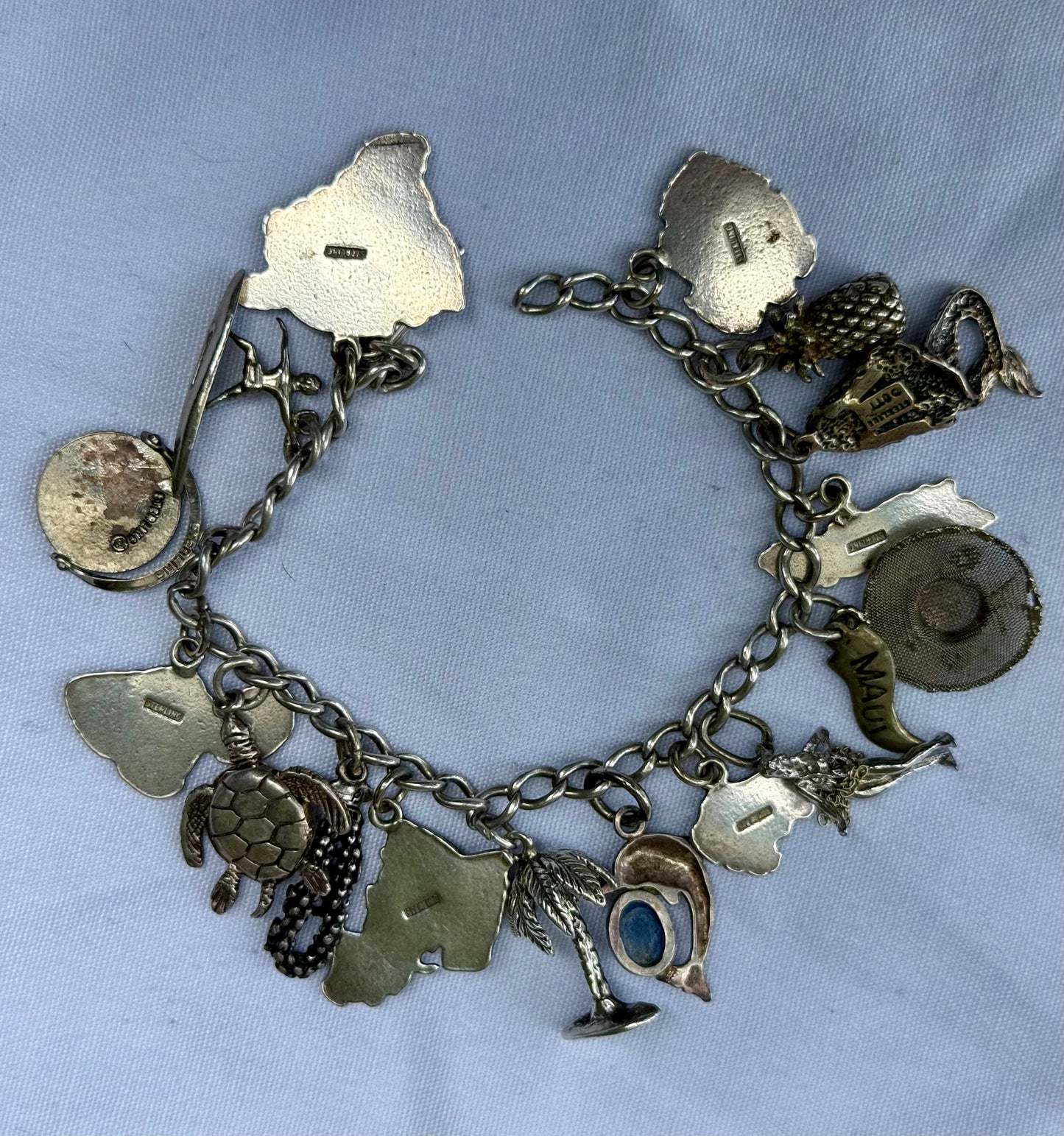 Sterling Silver Hawaiian Charm Bracelet