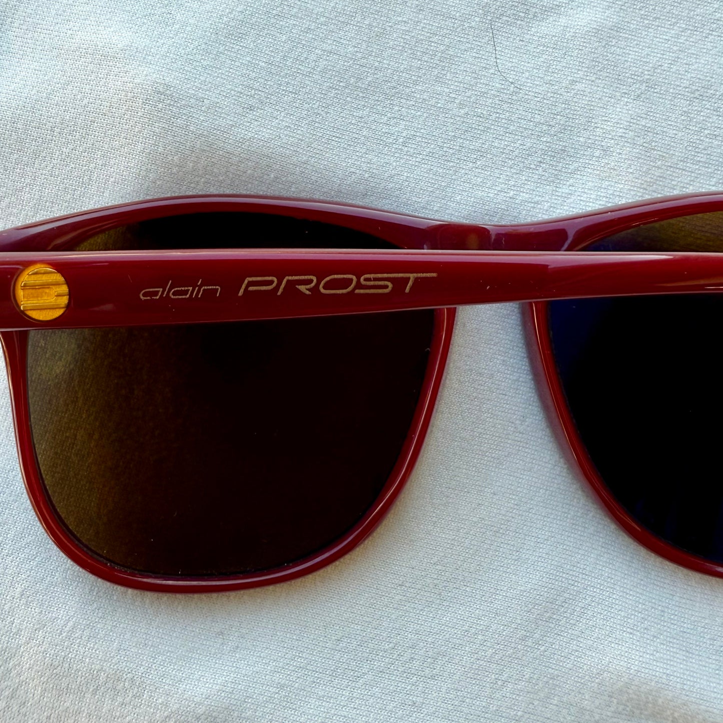 Vuarnet Red Sunglasses with Blue Mirrored Lenses