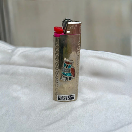 Turquoise and Coral Bic Lighter Case
