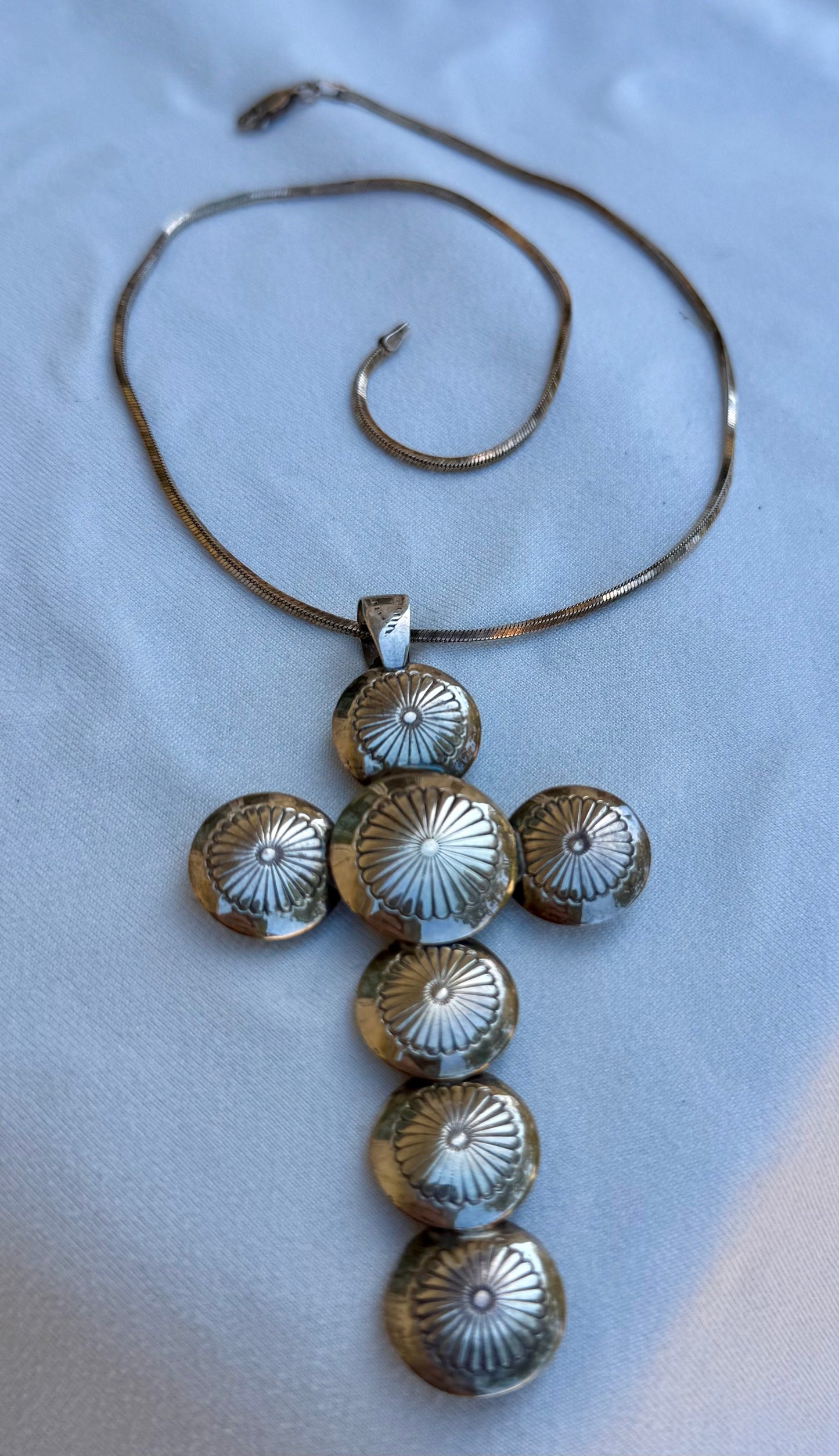 Sterling Silver Concho Cross