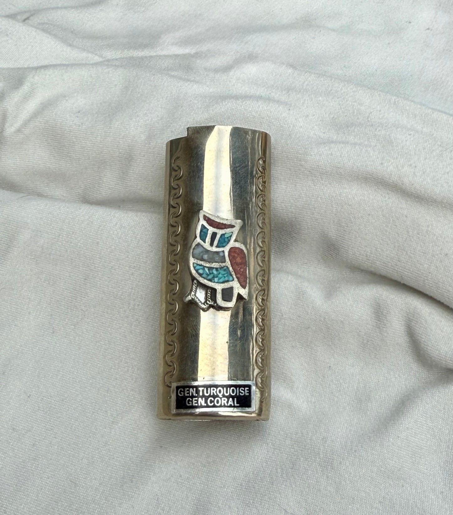 Turquoise and Coral Bic Lighter Case