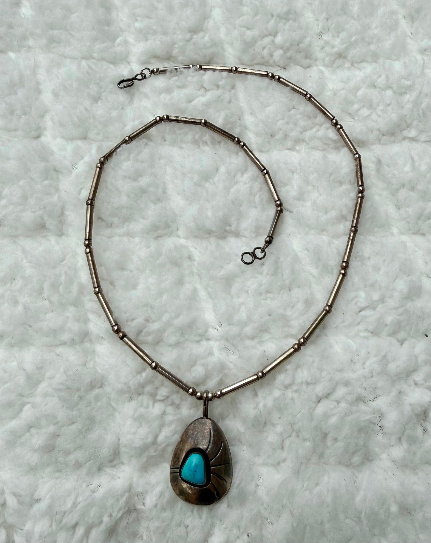 Signed Turquoise and Sterling Necklace