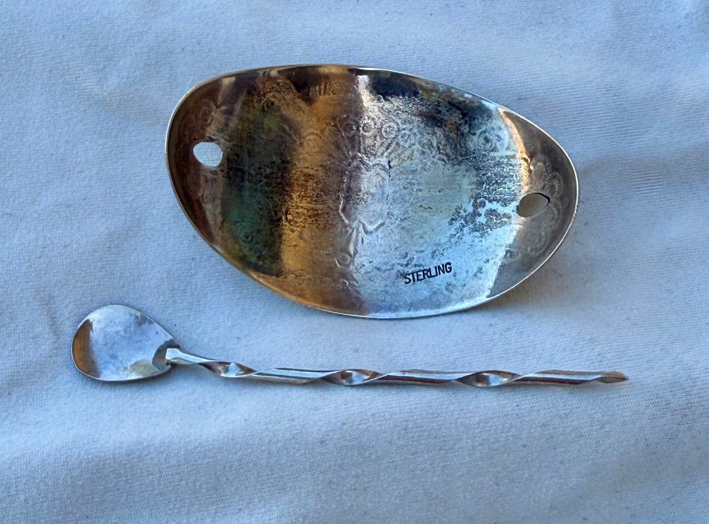 Vintage Sterling and Turquoise Hair Barrette with Pin