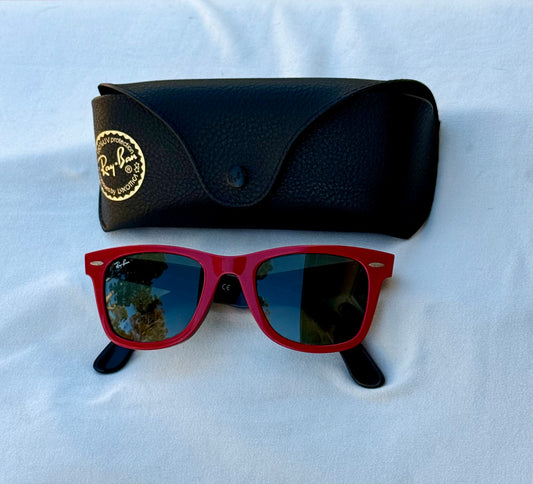 Ray-Ban Red Wayfarer Sunglasses with Case