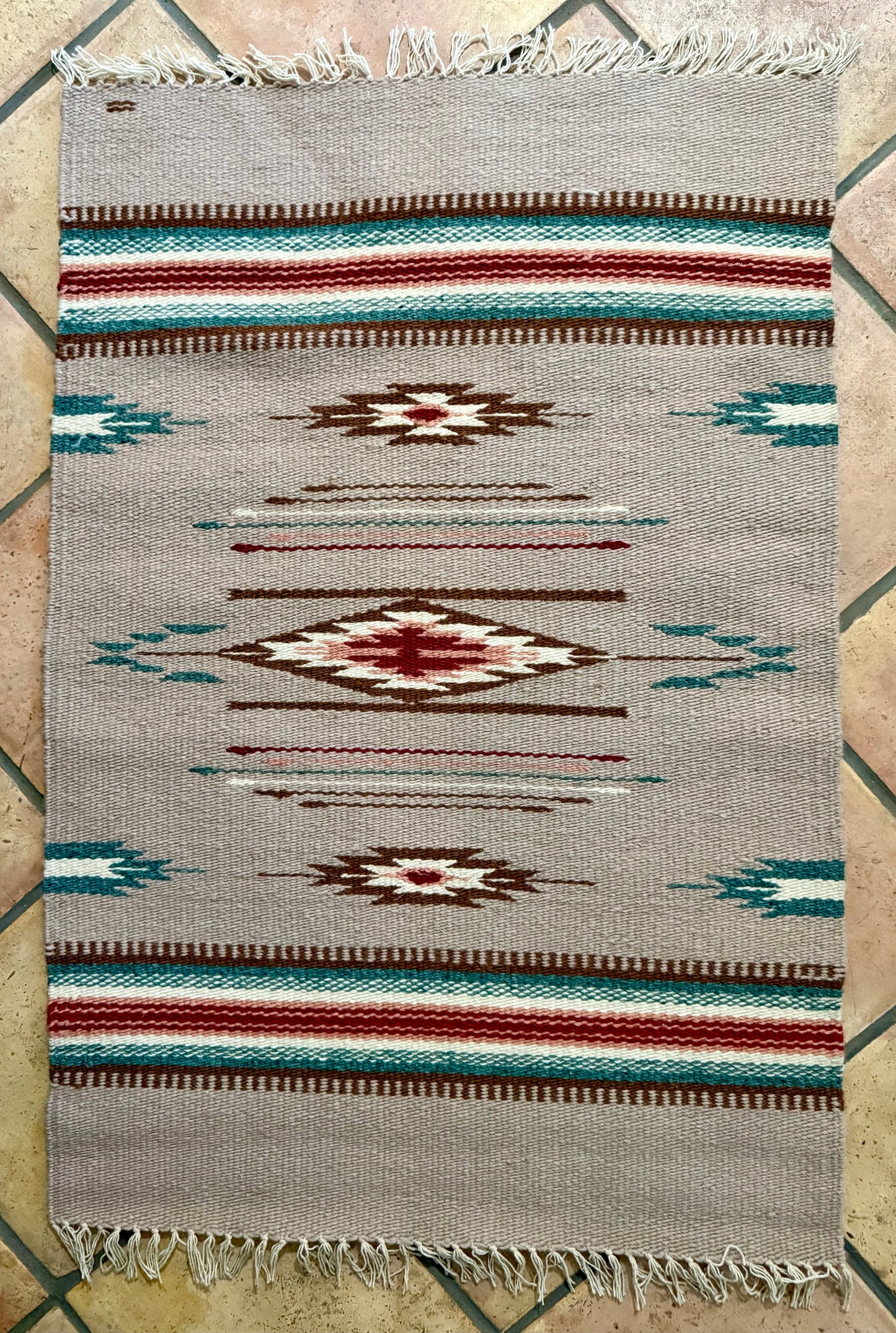Vintage Tan Chimayo Weaving