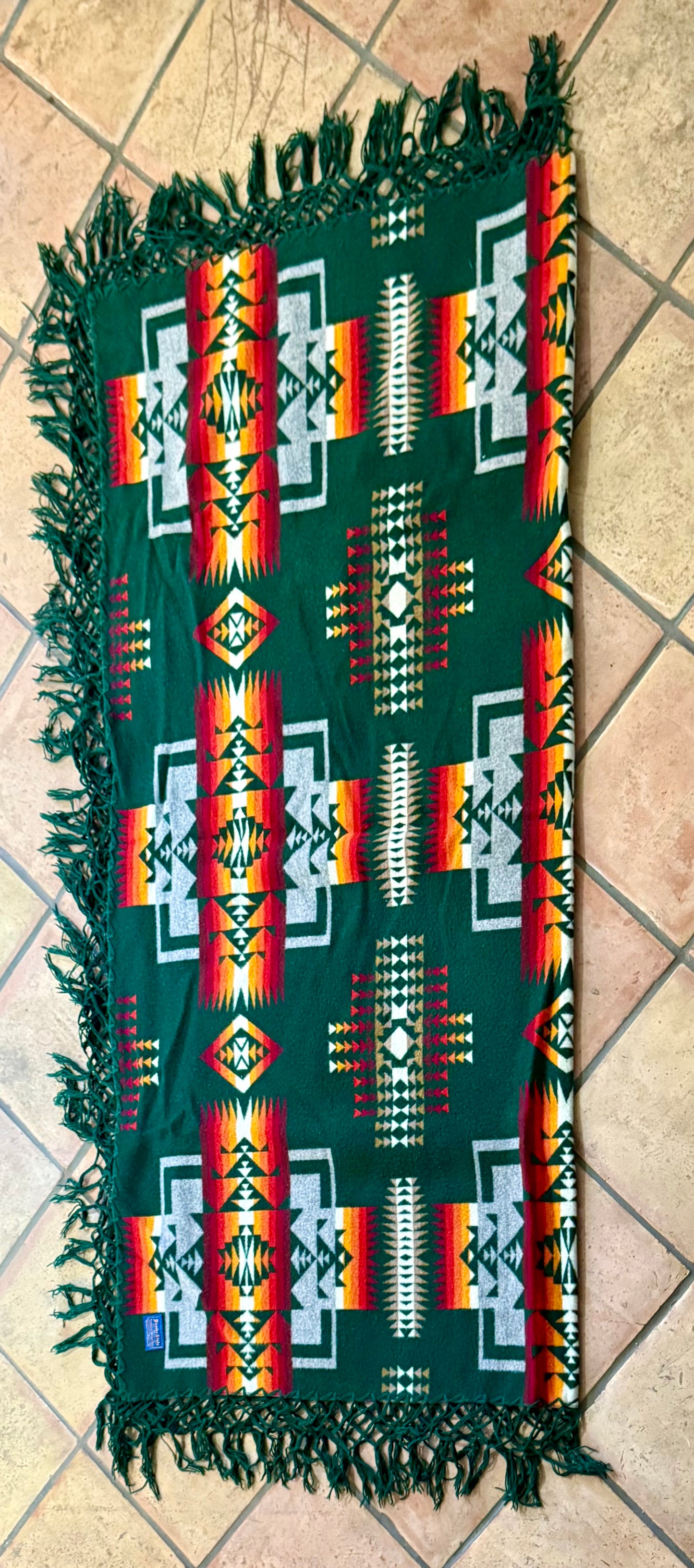 Vintage Green Pendleton Blanket