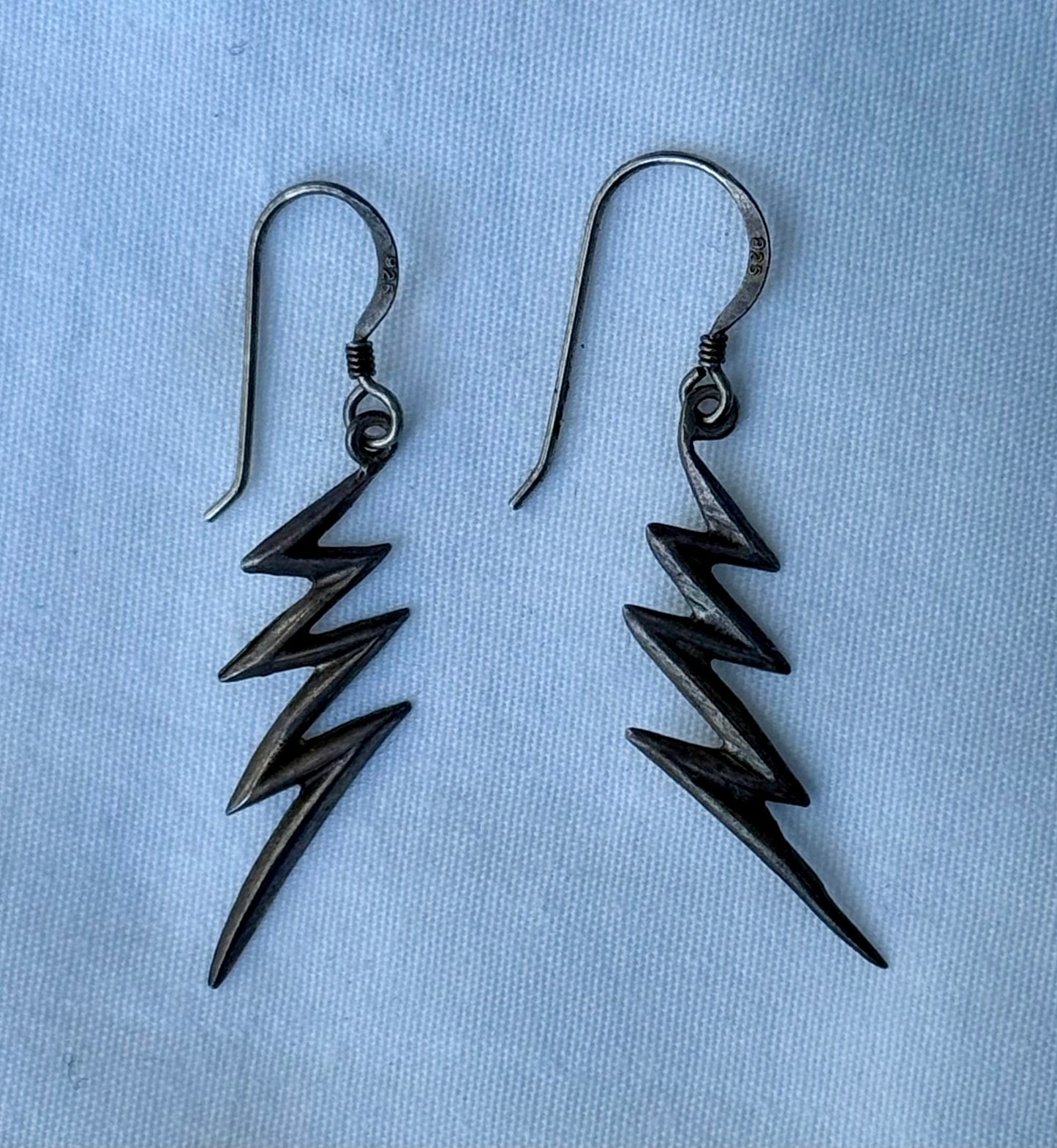 Sterling Lightning Bolt Earrings