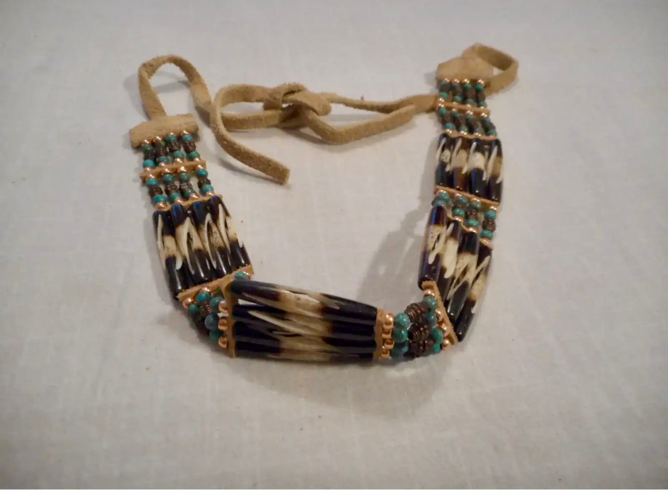 Hat Band Vintage Hand Made Beaded