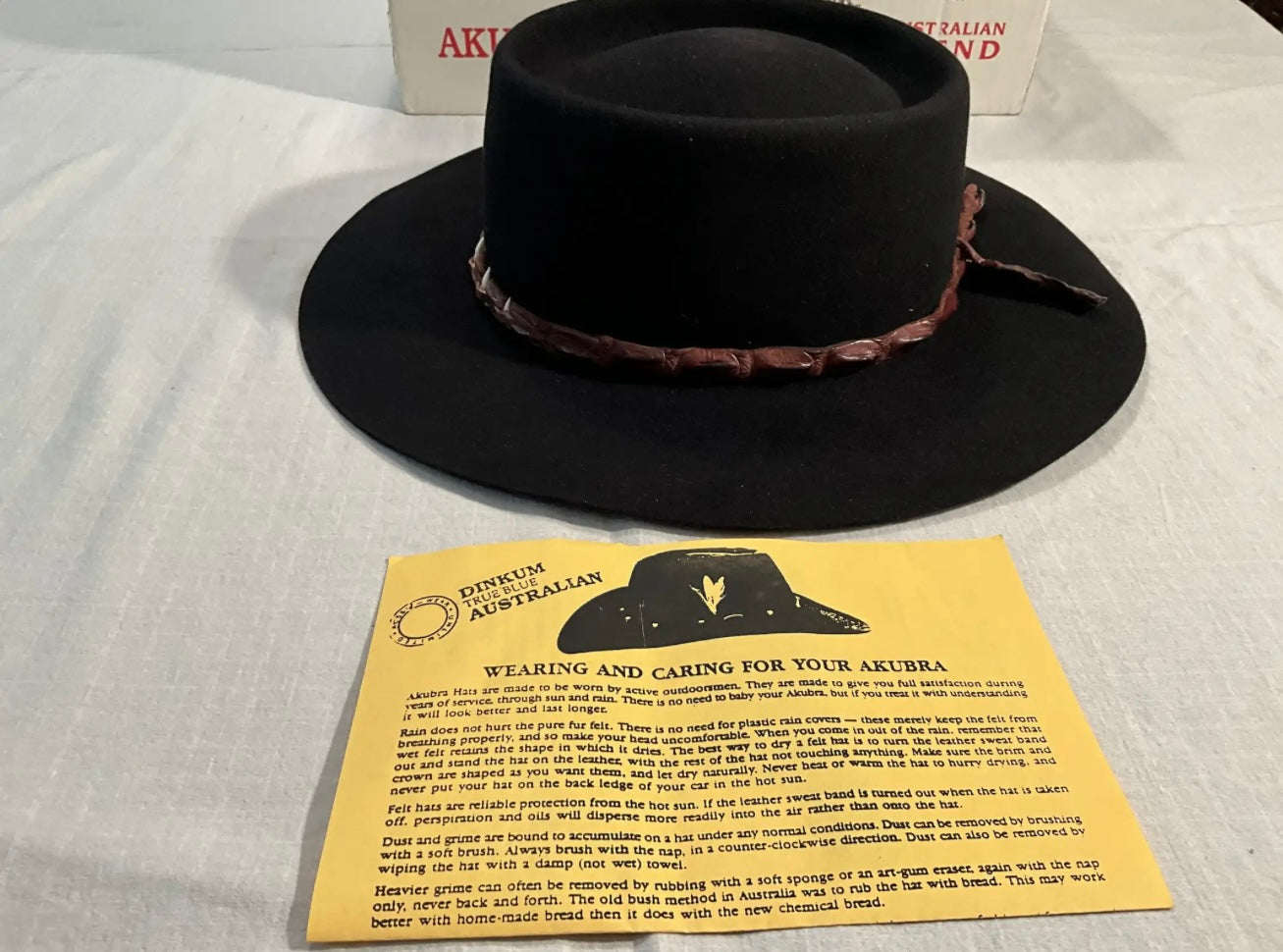Akubra The Croc Vintage Hat With Croc Hat Band