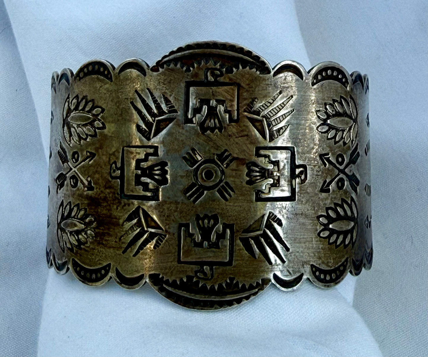 Fred Harvey Era Sterling Silver Thunderbird Cuff