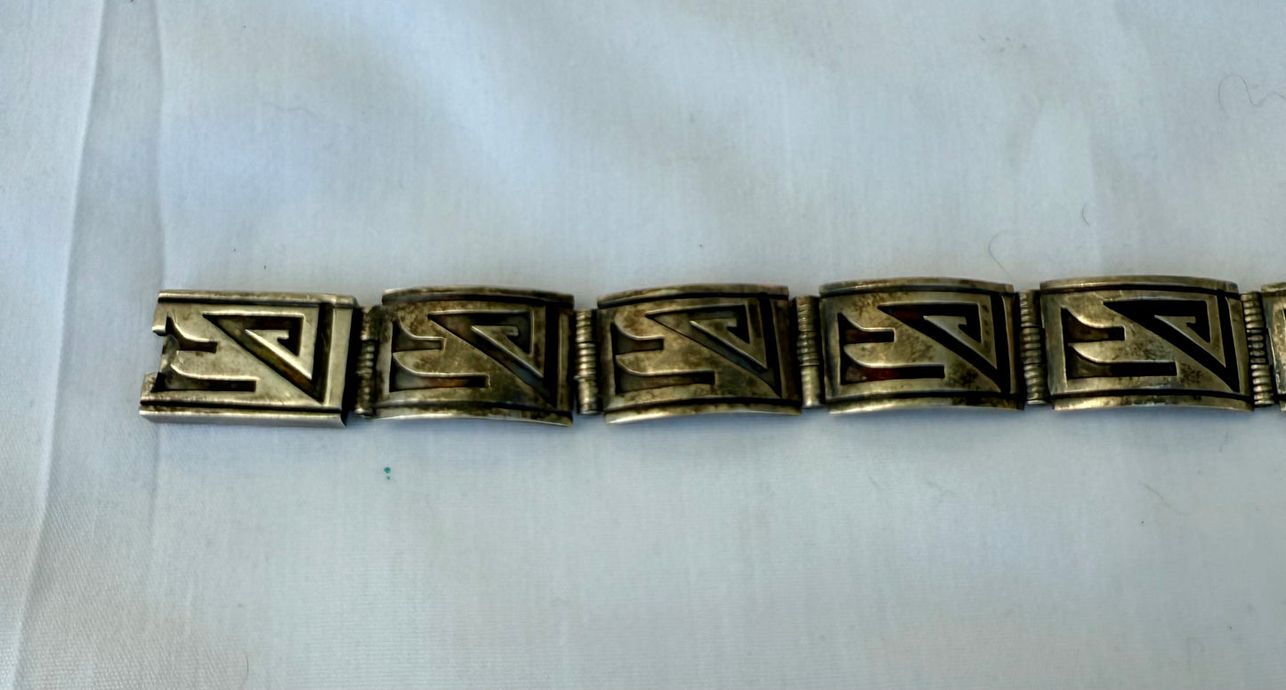Vintage Navajo Sterling Silver Link Bracelet
