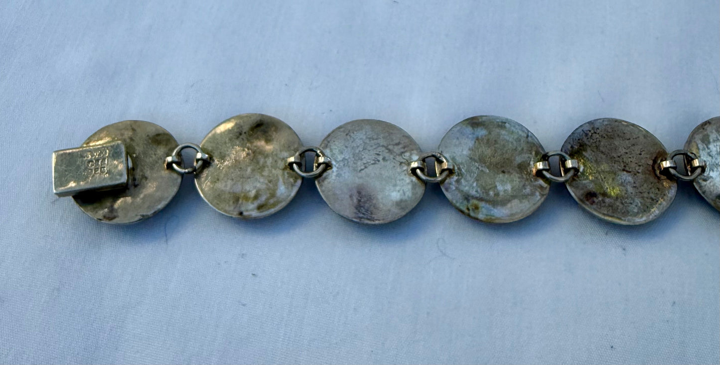 Vintage Sterling Silver Concho Bracelet