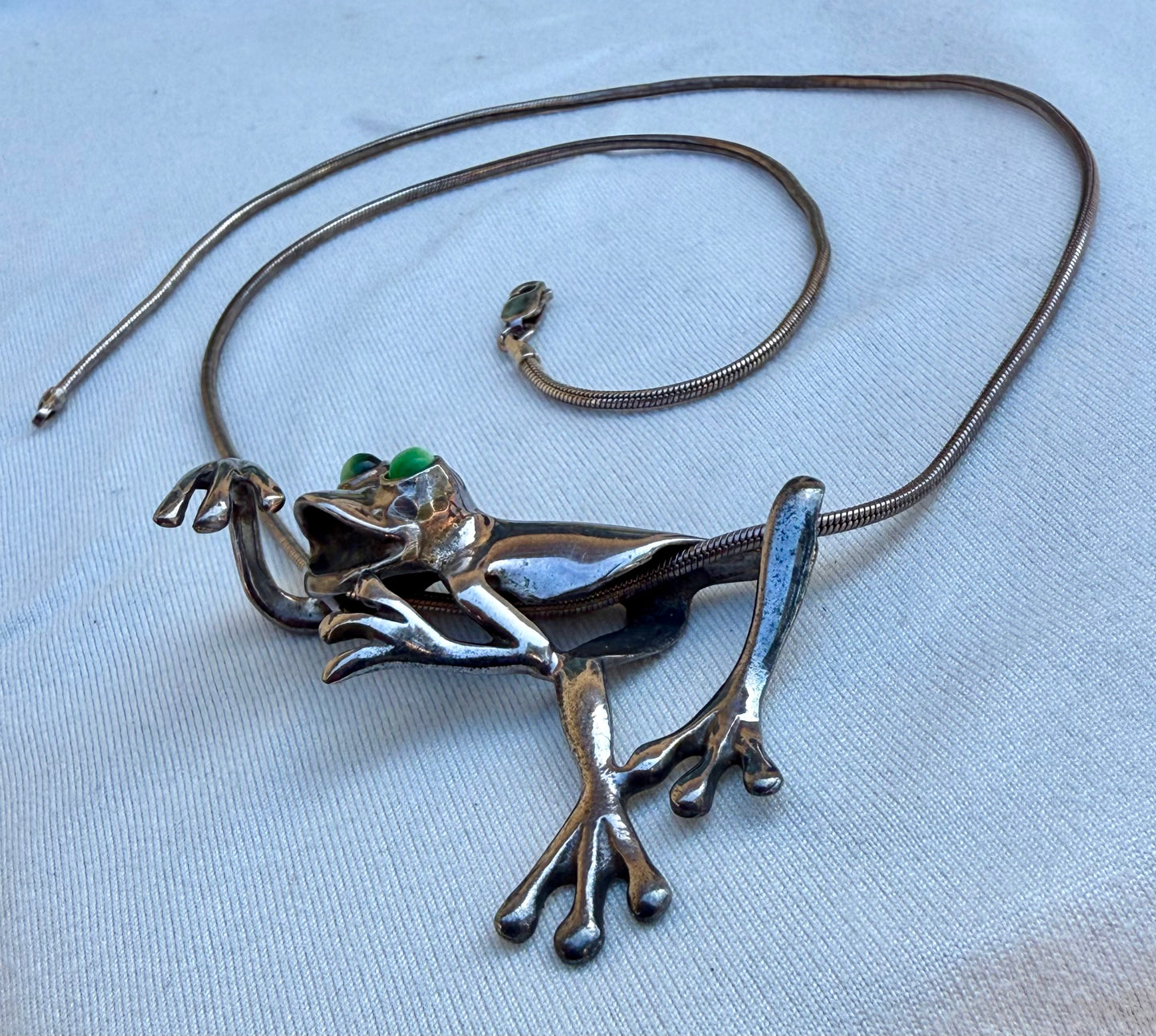 Sterling Silver Frog Necklace