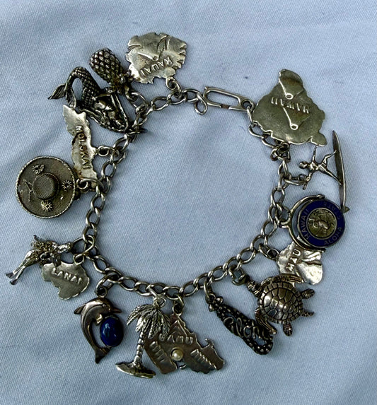 Sterling Silver Hawaiian Charm Bracelet