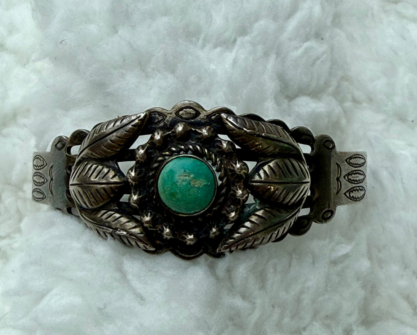 Vintage Sterling and Turquoise Cuff