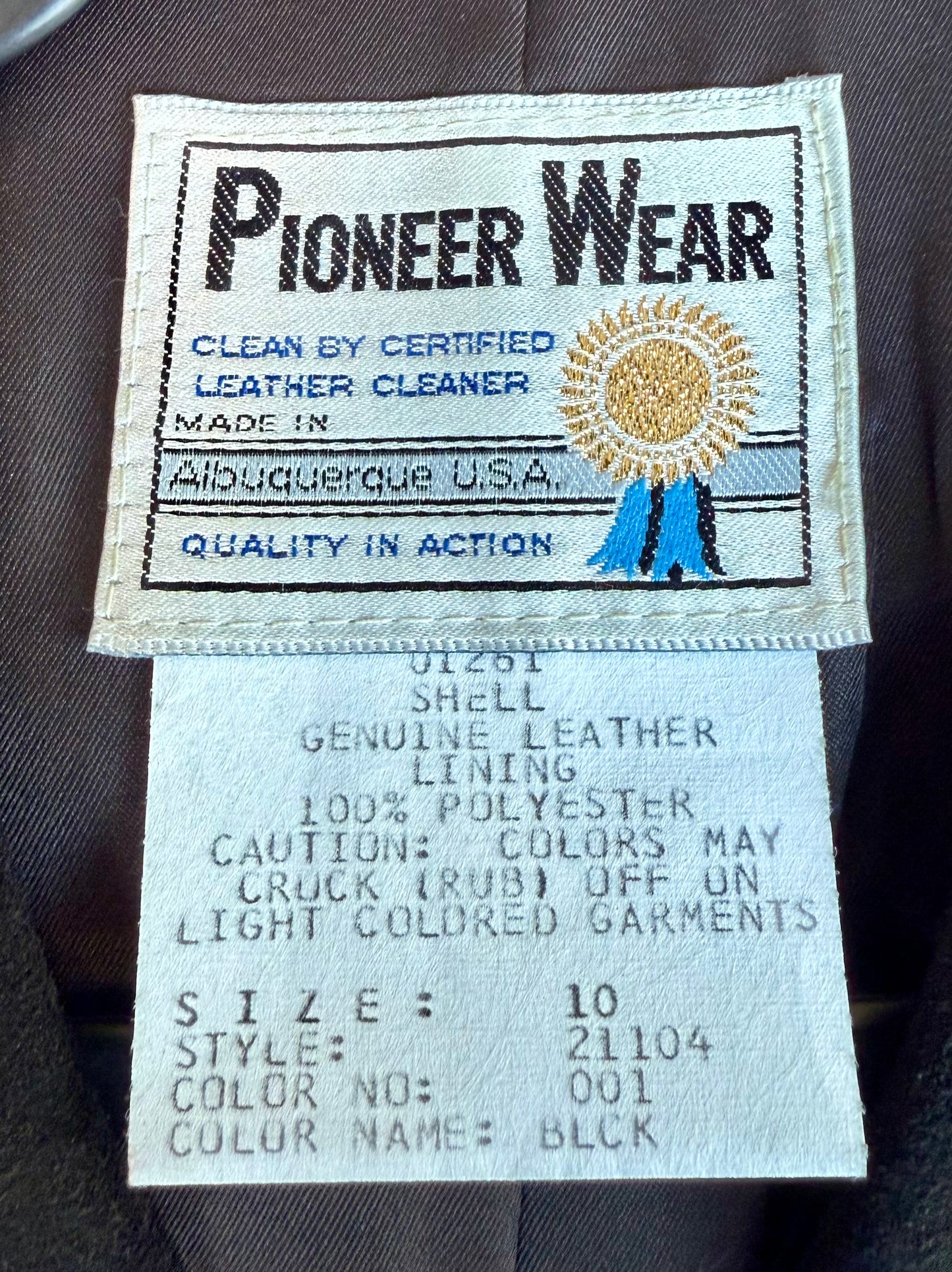 Vintage Black Leather Pioneer Wear Vest