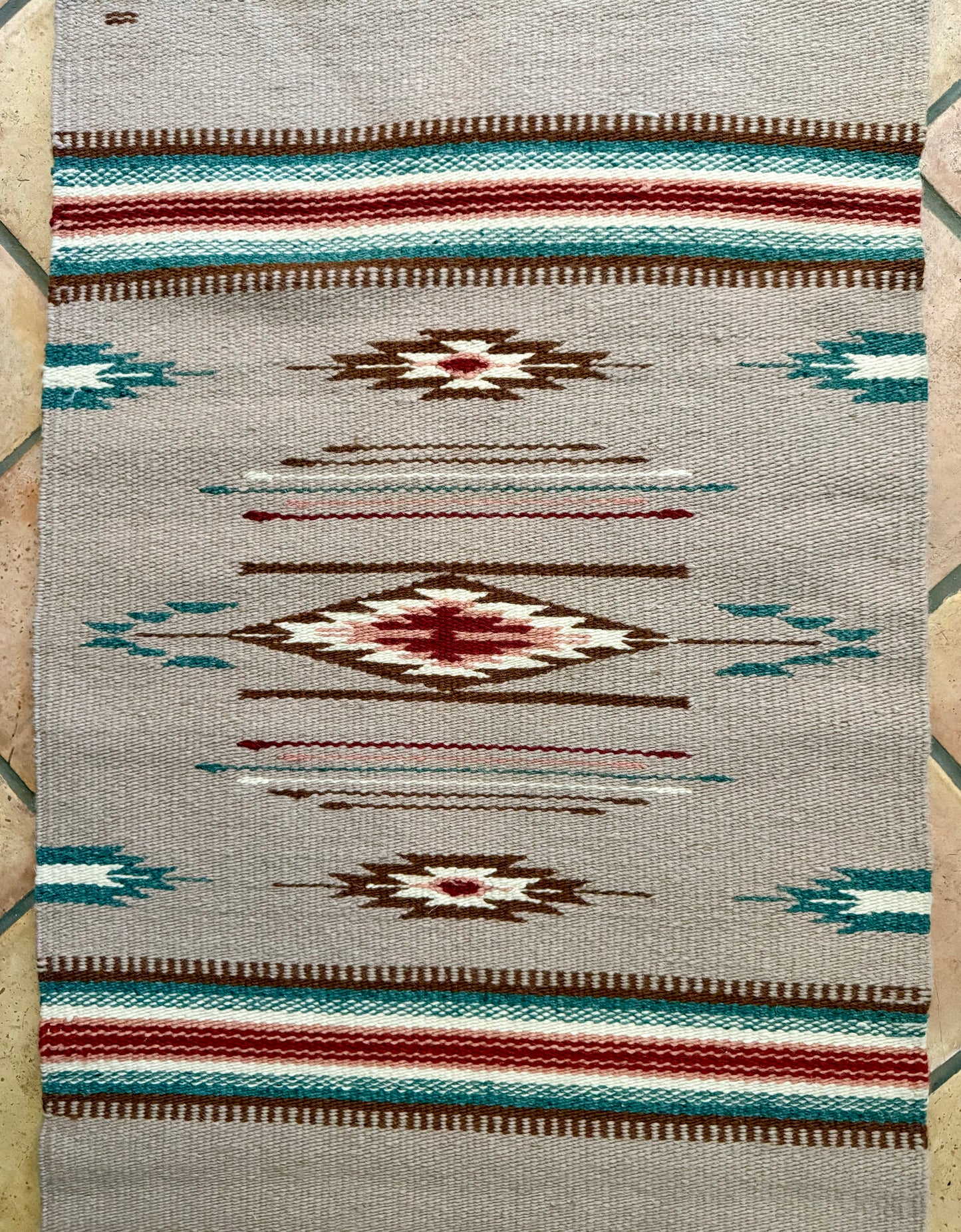 Vintage Tan Chimayo Weaving
