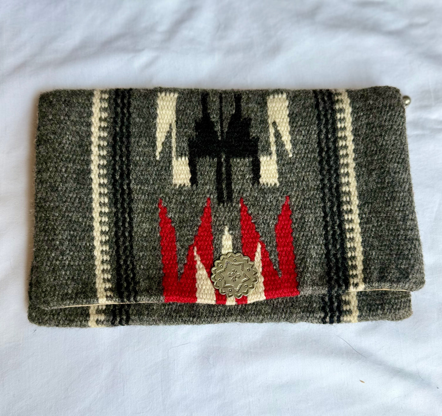Vintage Gray Chimayo Clutch