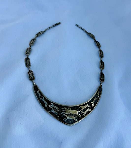 Vintage Sterling Silver Horse Necklace