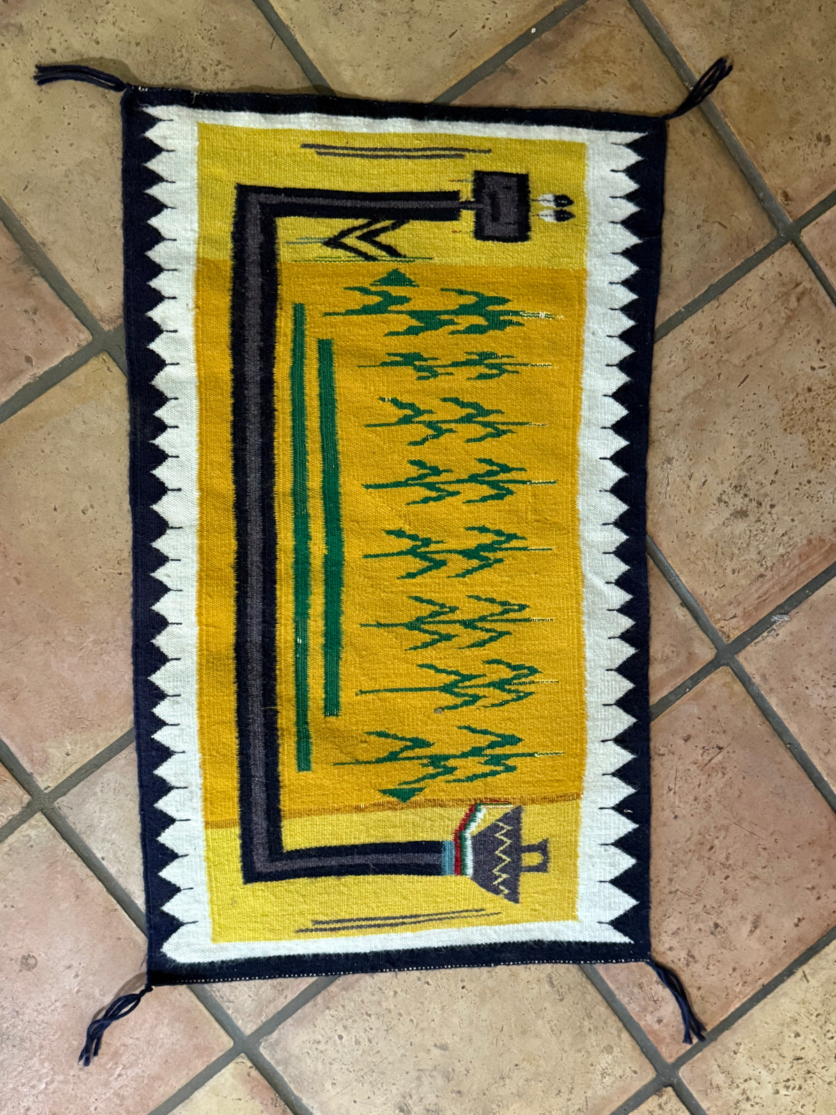 Vintage Navajo Yei Corn Rug – A Shadow of the Past