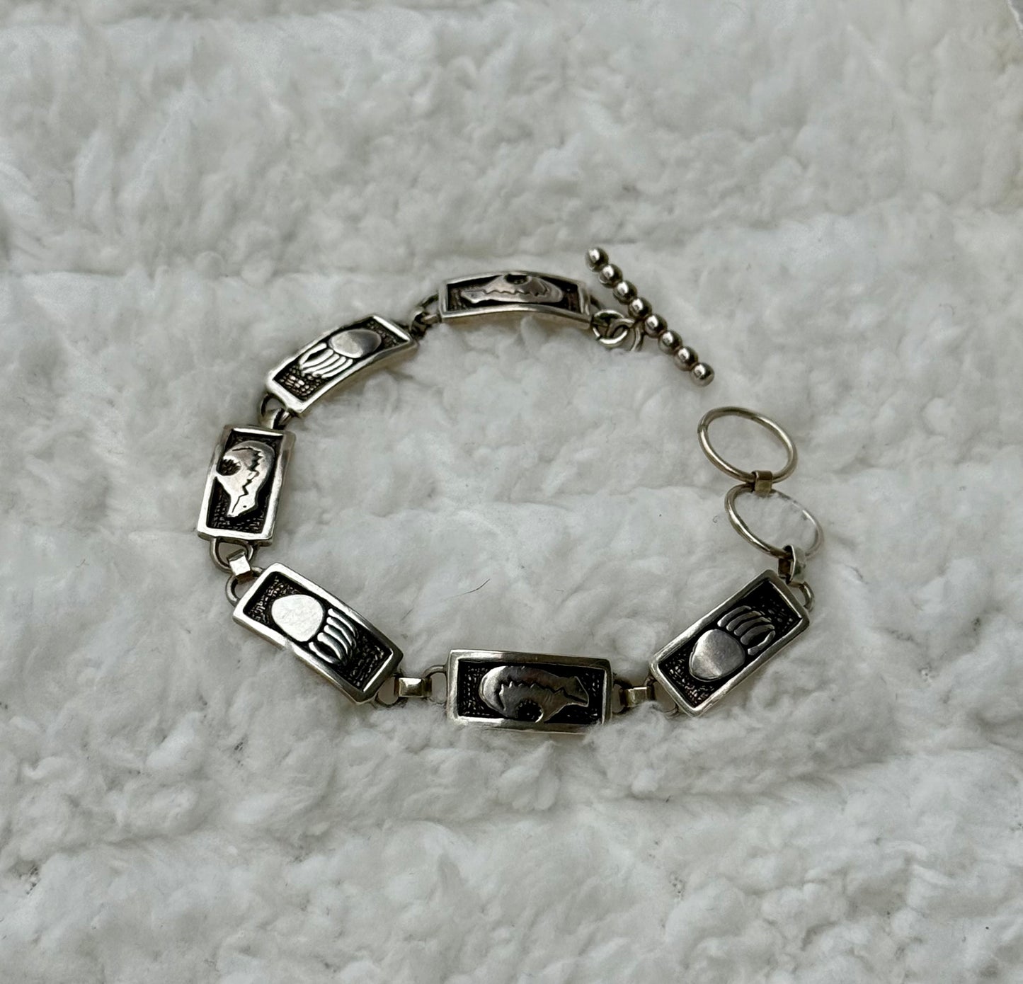 Signed Sterling Silver Bear Set