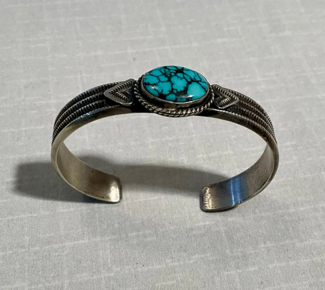 Navajo Sterling and Turquoise Bracelet by Wilson Begay