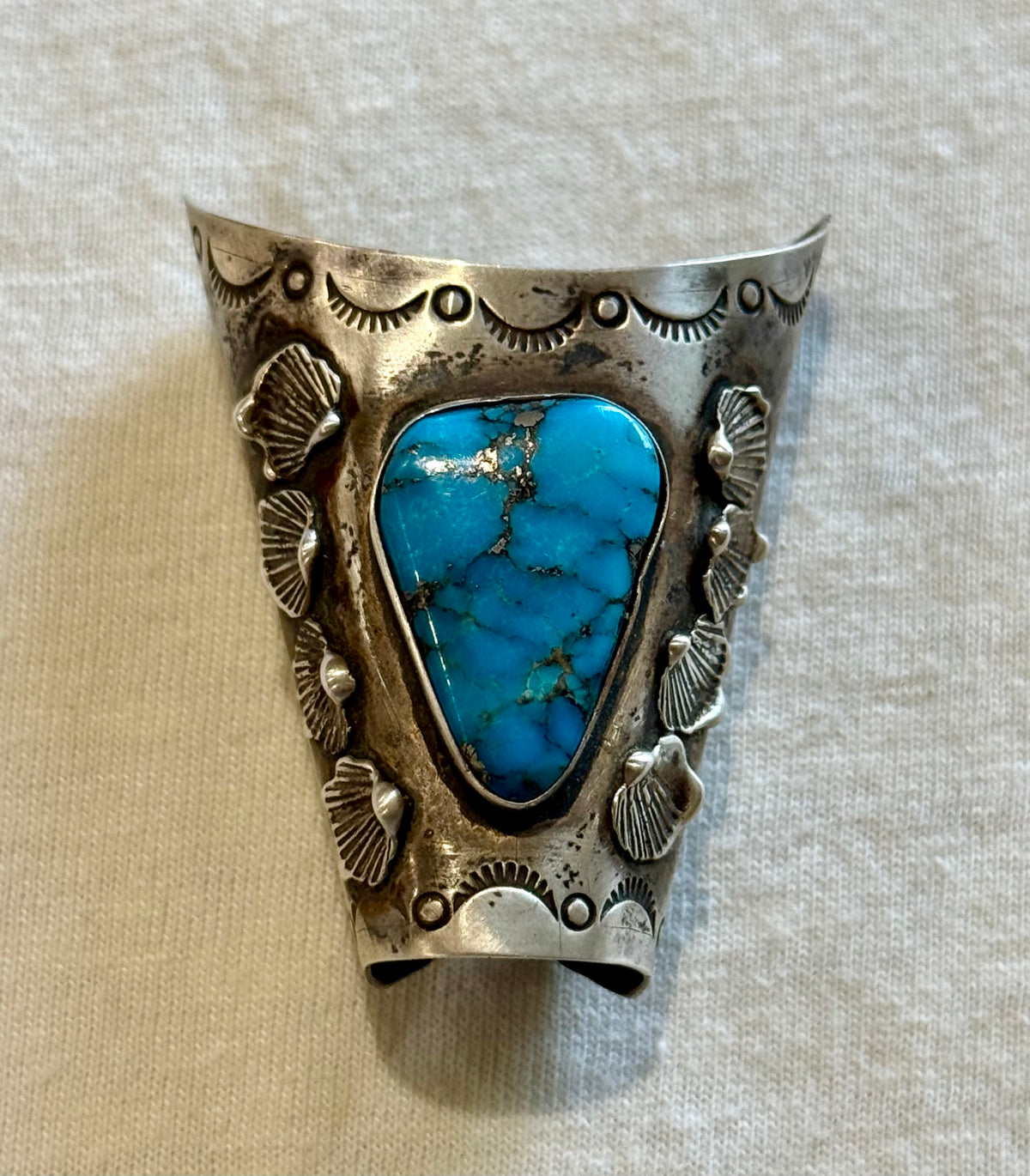 Turquoise and Sterling Silver Scarf Slide