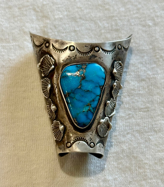 Turquoise and Sterling Silver Scarf Slide