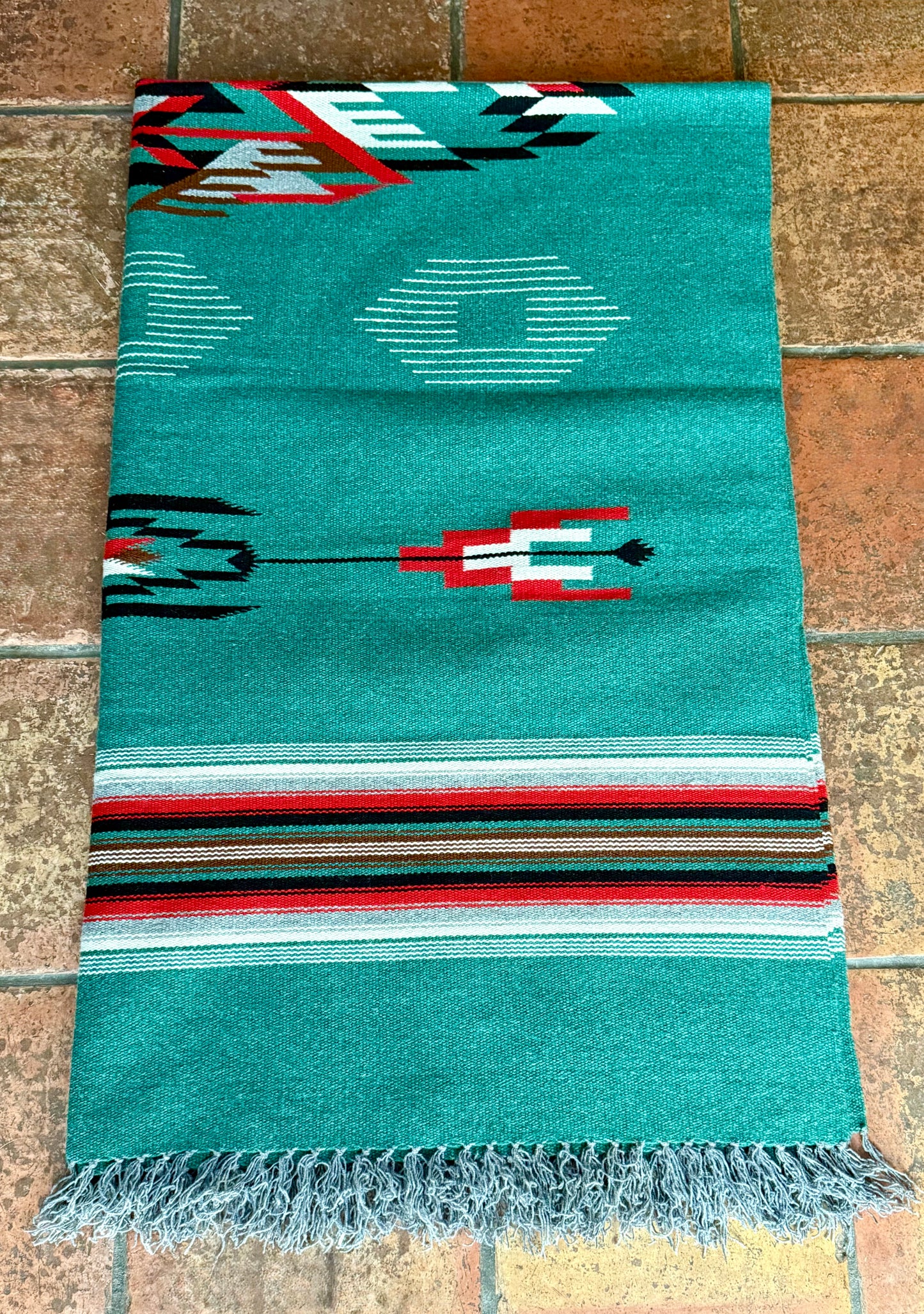 Teal Chimayo Blanket/Rug