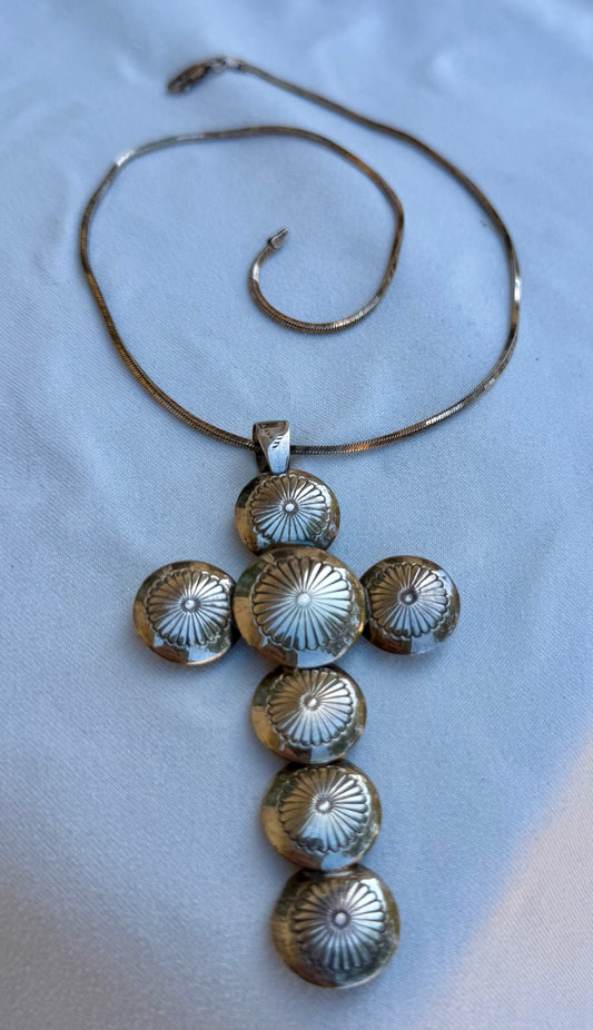 Sterling Silver Concho Cross