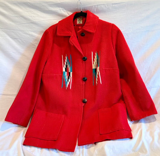 Vintage Red Ortega Chimayo Coat