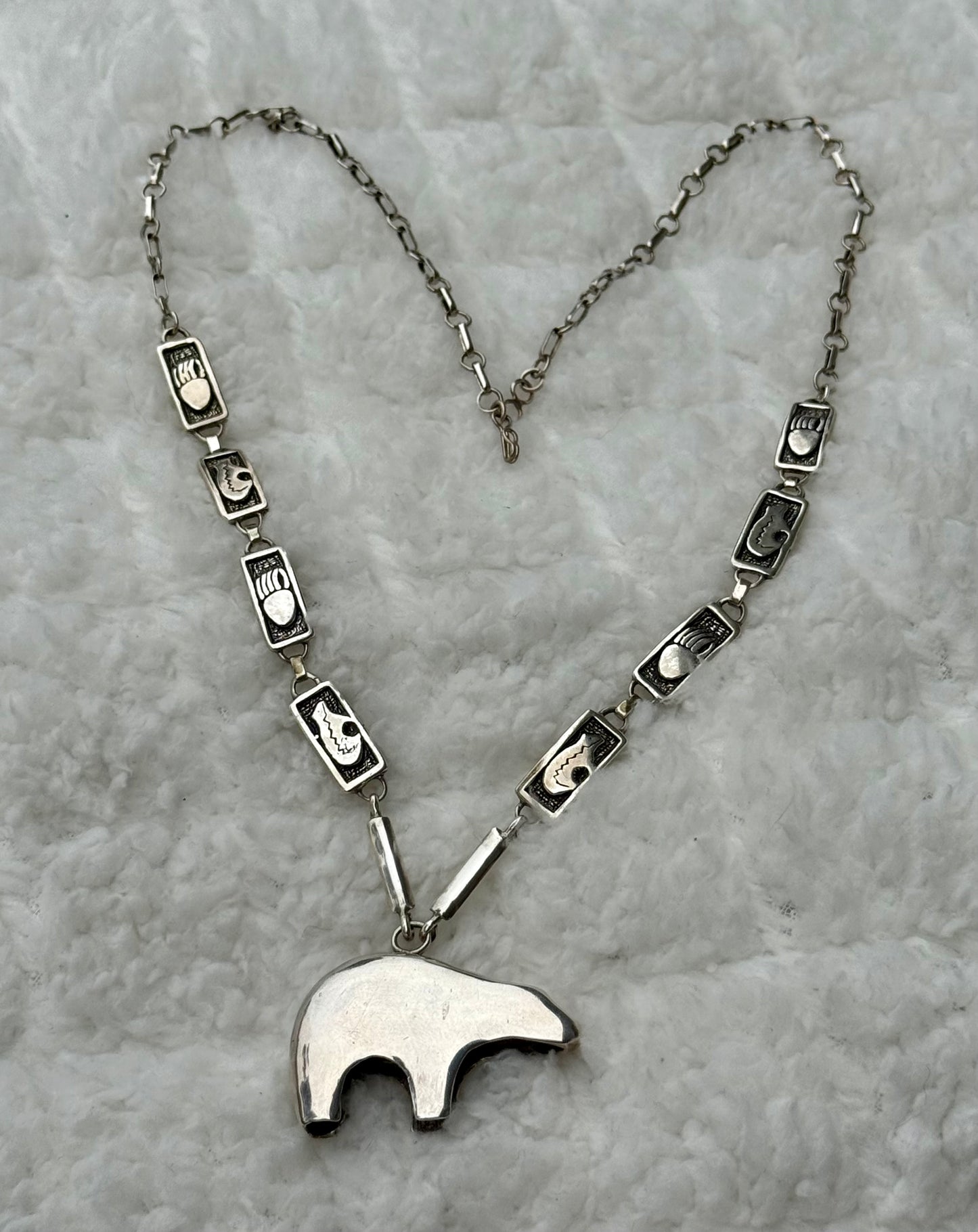 Signed Sterling Silver Bear Set