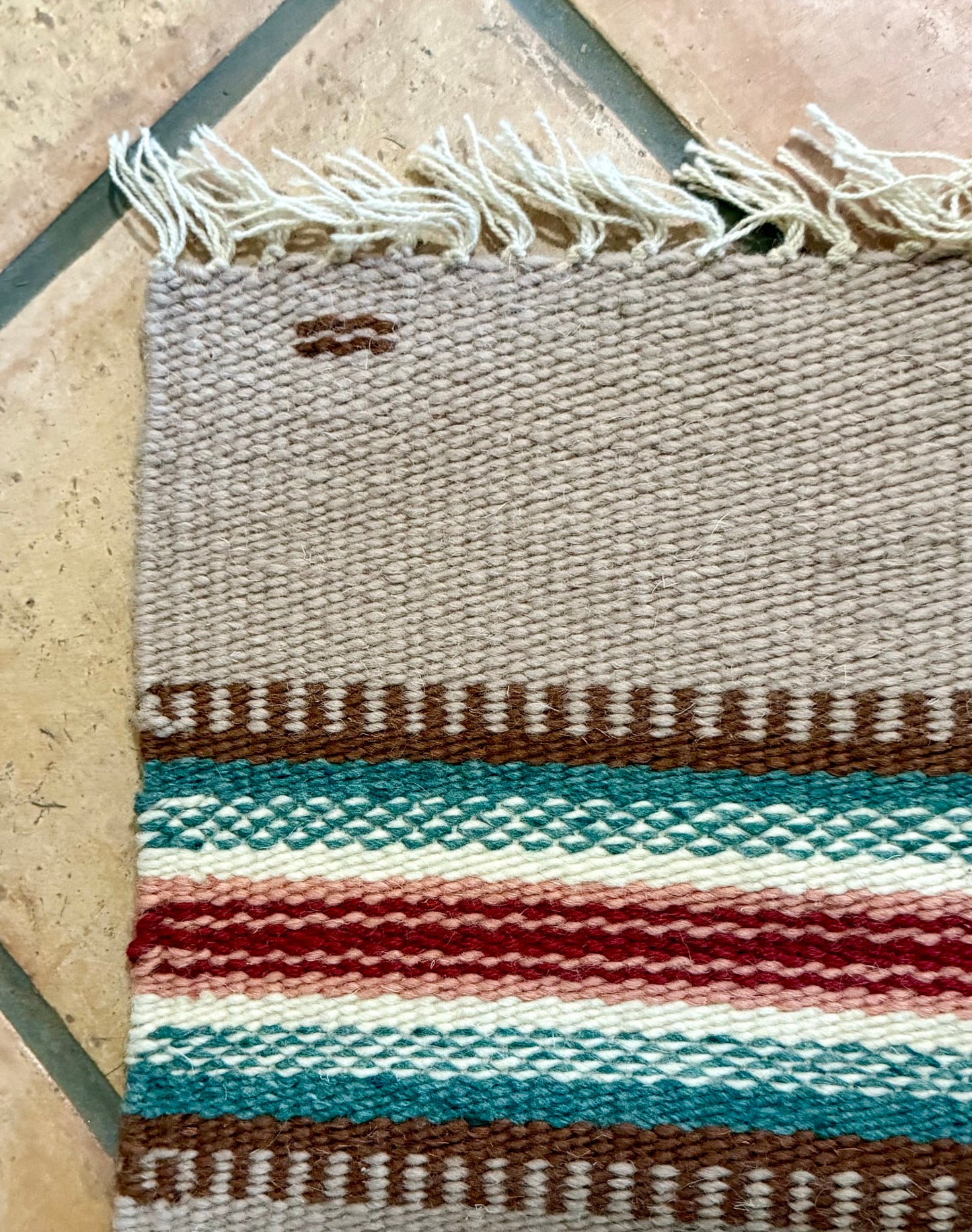 Vintage Tan Chimayo Weaving