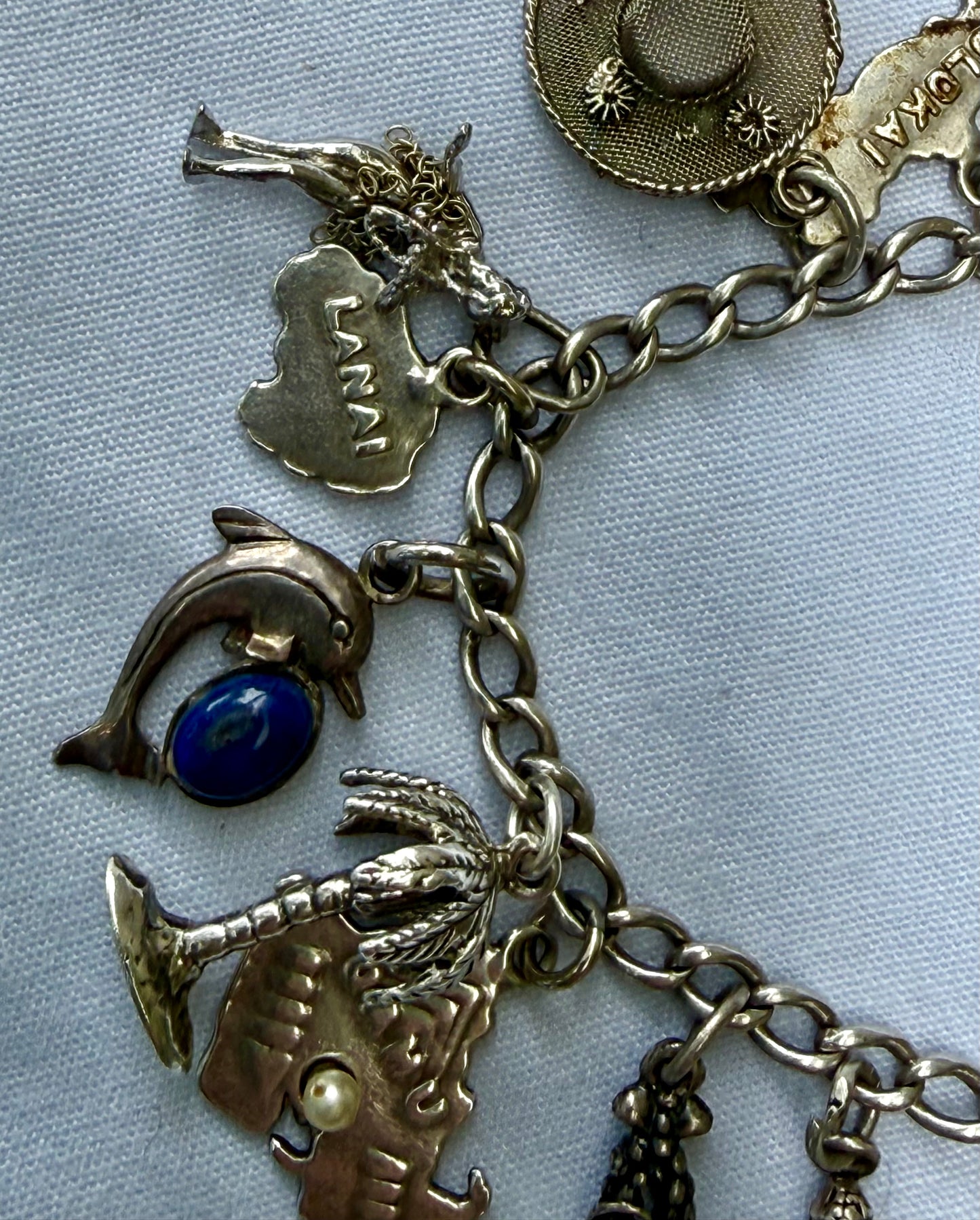 Sterling Silver Hawaiian Charm Bracelet