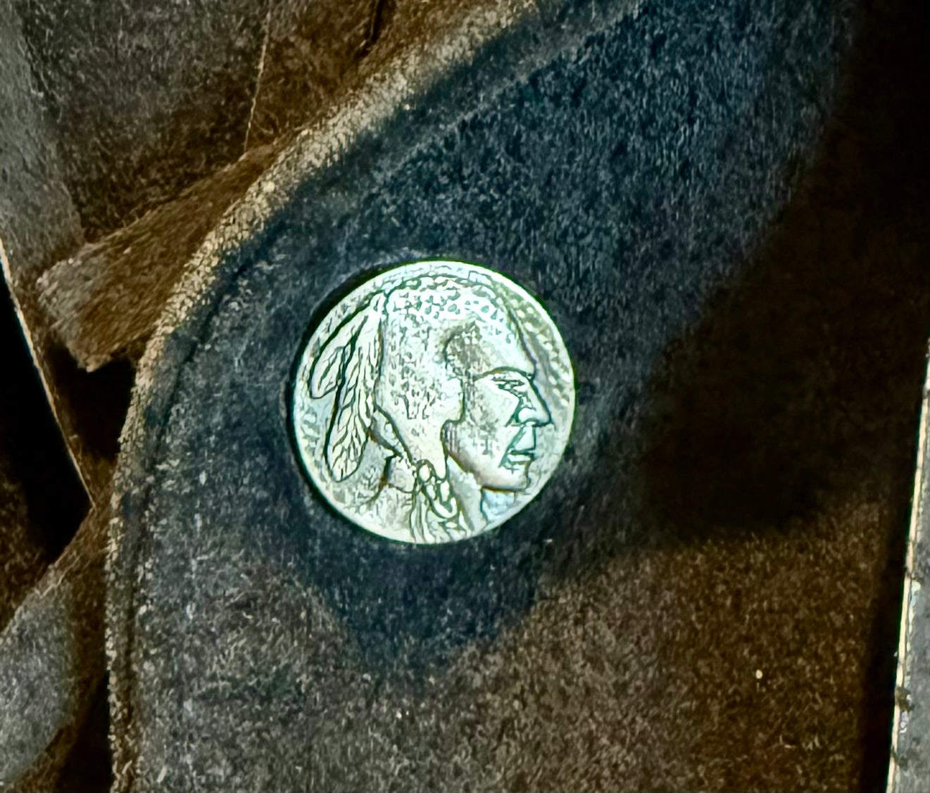 Vintage Black Leather Winlit Fringe Jacket