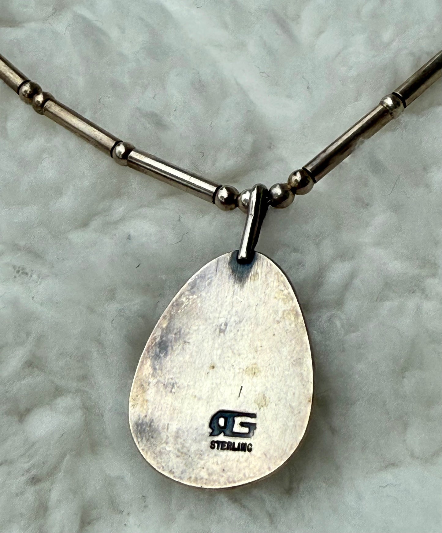 Signed Turquoise and Sterling Necklace