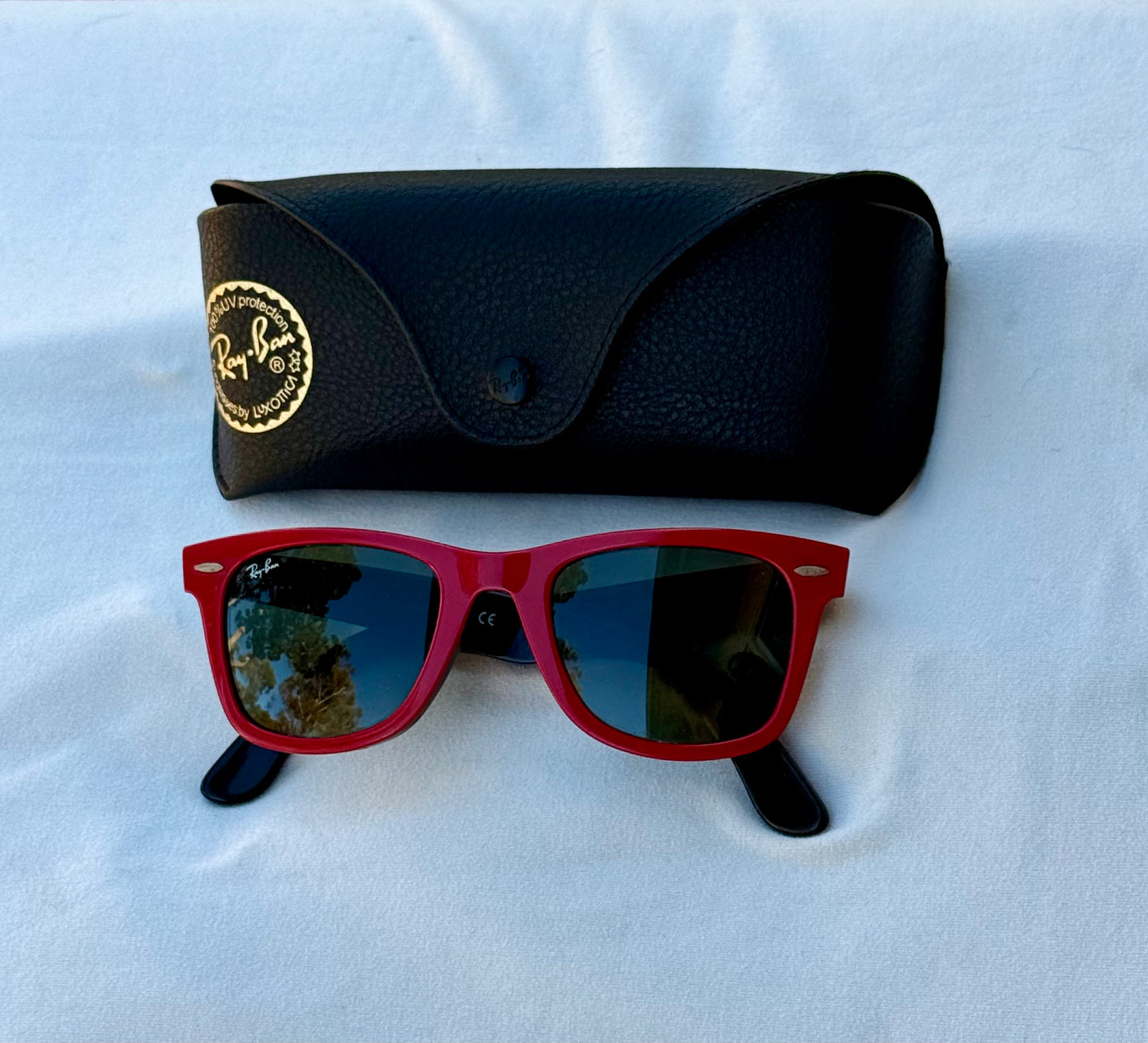Ray-Ban Red Wayfarer Sunglasses with Case