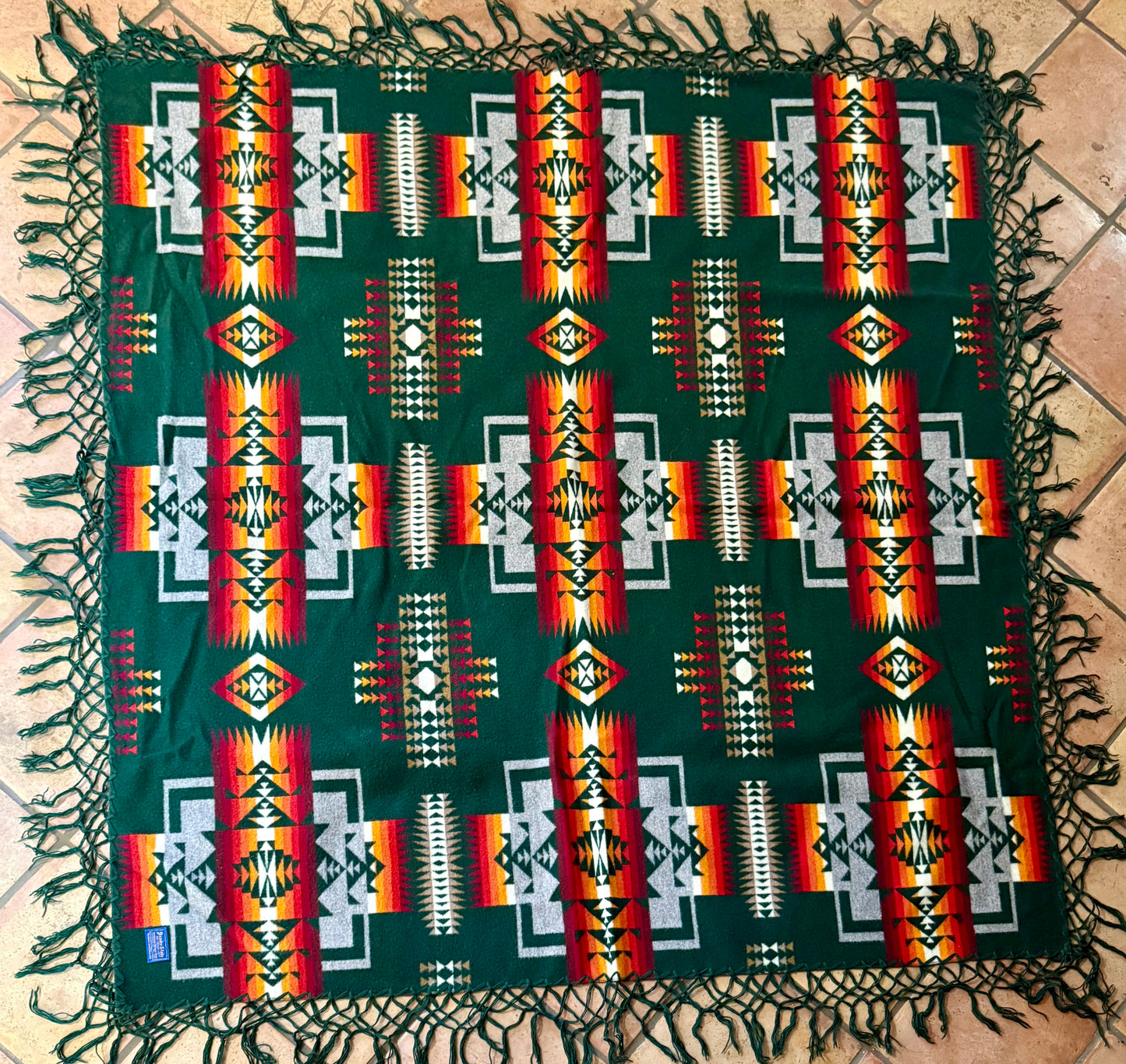 Vintage Green Pendleton Blanket