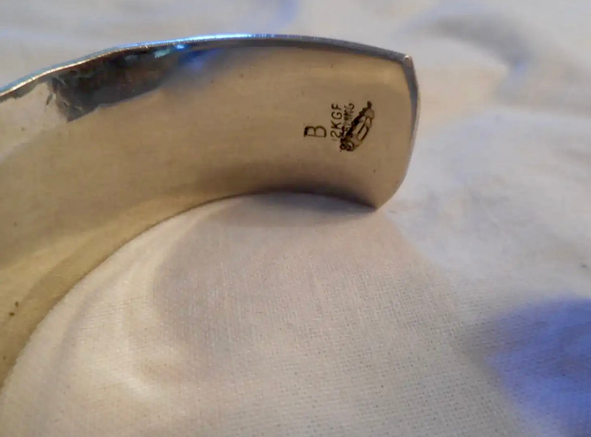 Navajo Sterling & 12K GF Stamped Cuff Bracelet