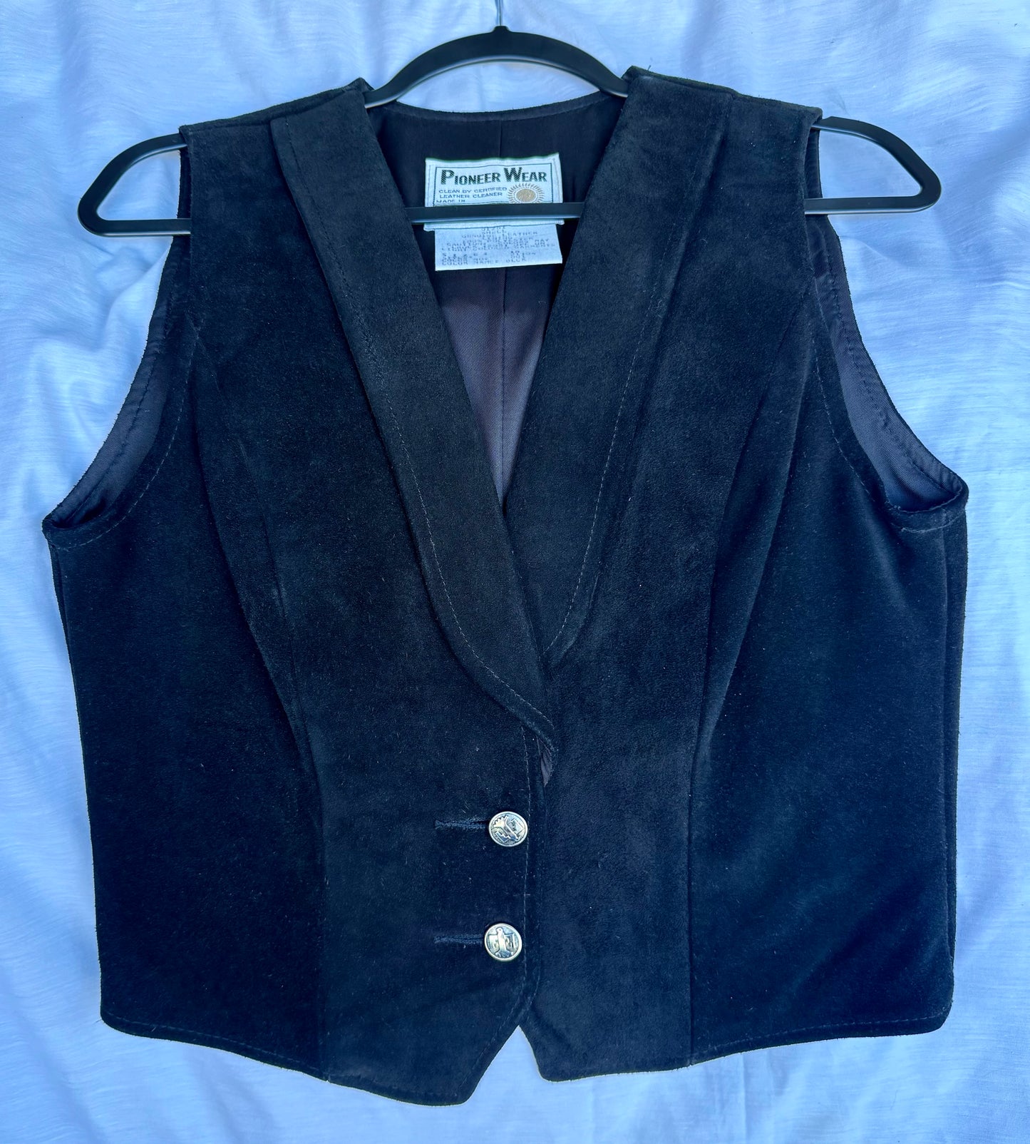 Vintage Black Leather Pioneer Wear Vest